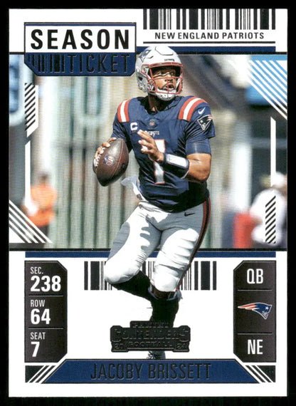 Collectible Panini Contenders Football Jacoby Brissett card from 2025 Panini Contenders Football