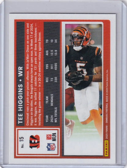 2025 Panini Donruss 3/5 #15 Tee Higgins - Cincinnati Bengals