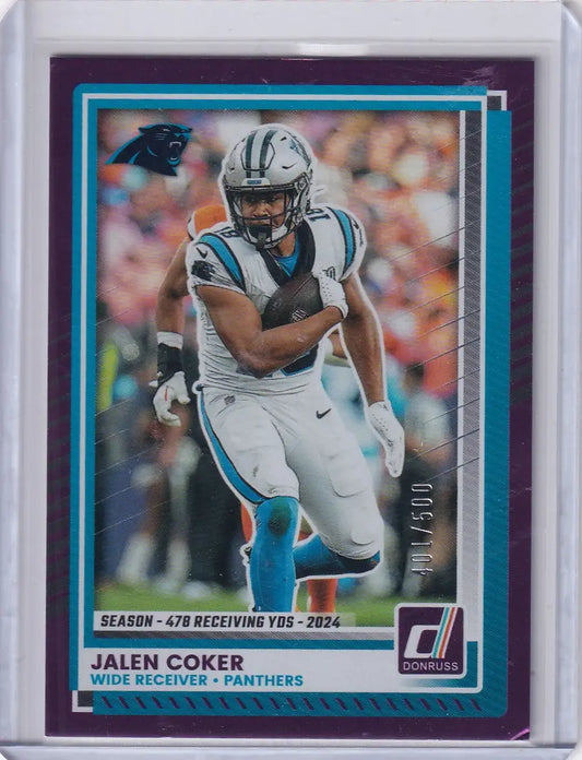 2025 Panini Donruss 401/500 #13 Jalen Coker - Carolina Panthers