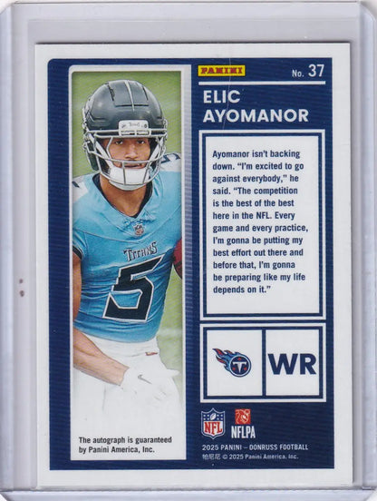2025 Panini Donruss Auto 207/299 #37 Elic Ayomanor - Tennessee Titans