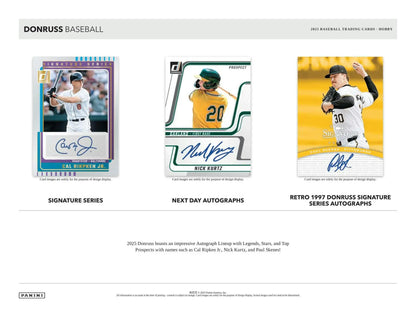 2025 Panini Donruss Baseball Hobby Box with Baseball trading cards featuring Paul Skenes and three autographs