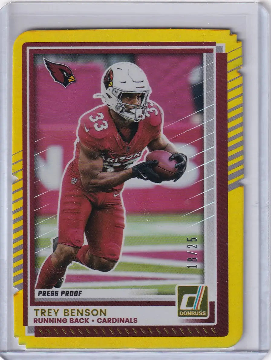 2025 Panini Donruss Diecut 18/25 #111 Trey Benson - Arizona Cardinals - Trading Card