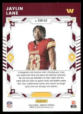 2025 Panini Donruss Elite Series Rookies Jaylin Lane #ESR-JLE Football - Trading Card
