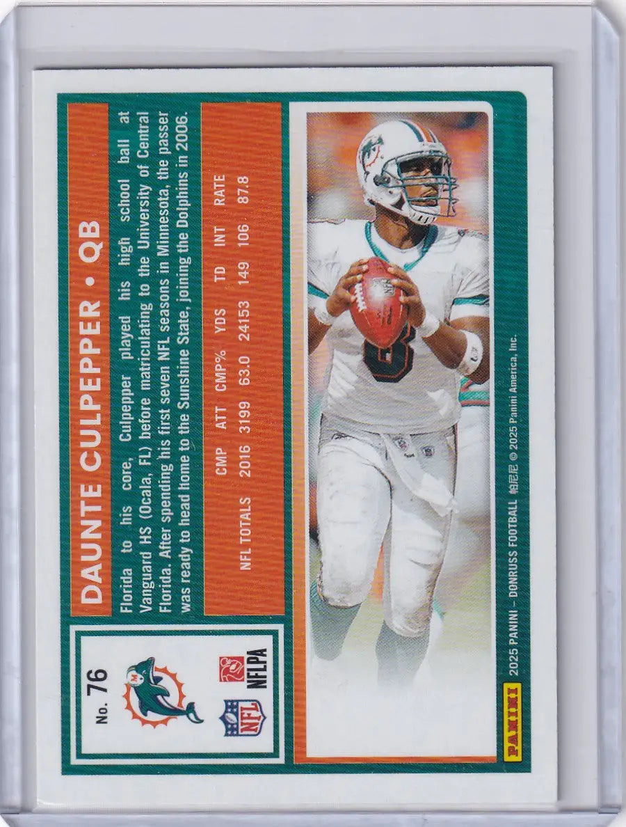2025 Panini Donruss Gold #45/50 #76 Daunte Culpepper - Miami Dolphins - Trading Card