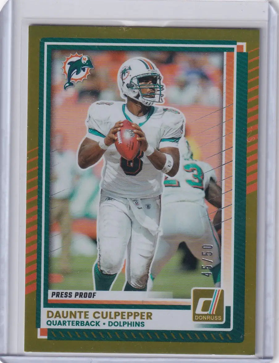 2025 Panini Donruss Gold #45/50 #76 Daunte Culpepper - Miami Dolphins - Trading Card