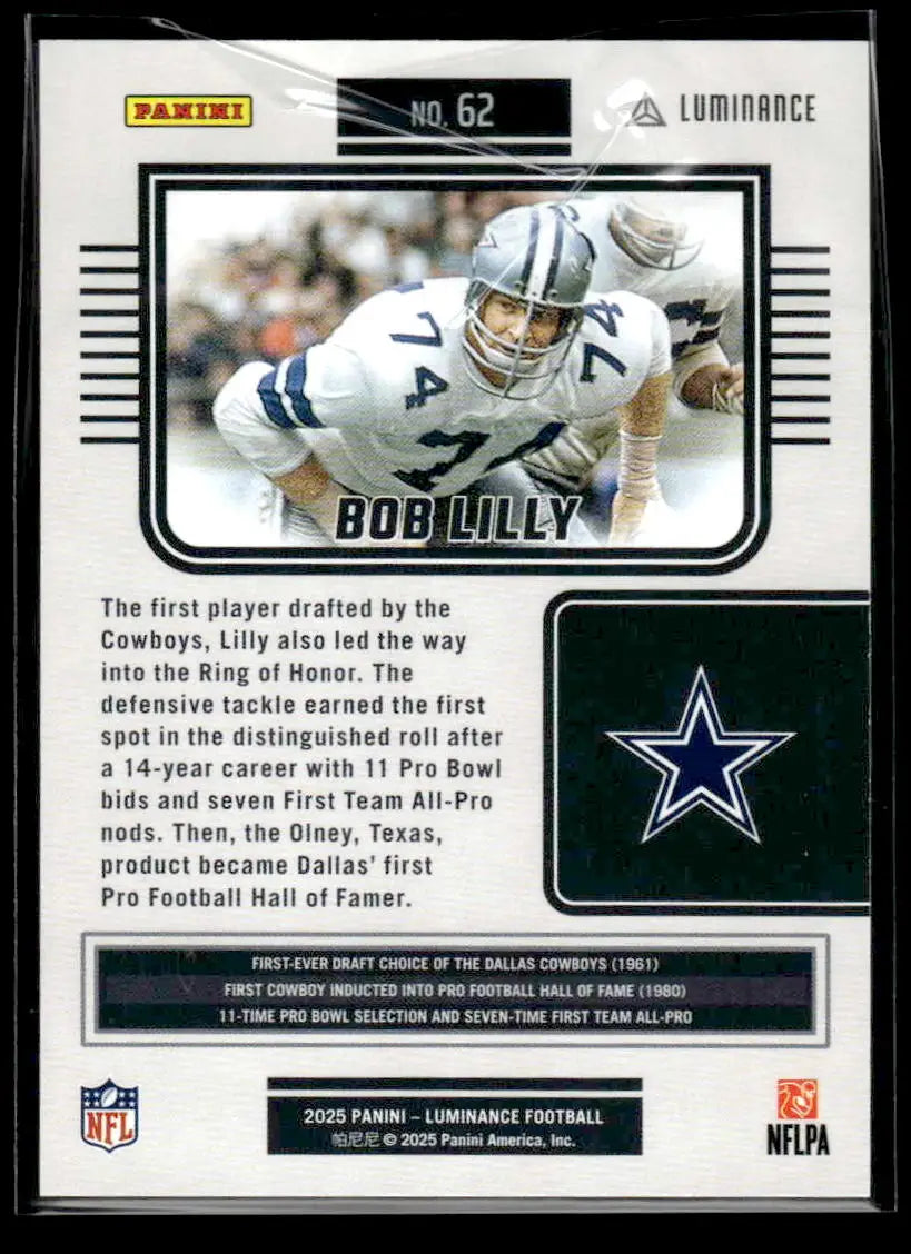 2025 Panini Luminance Bob Lilly Dallas Cowboys football trading card #62 gold