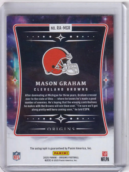 2025 Panini Origins Auto 1/10 #RA-MGR Mason Graham - Cleveland Browns