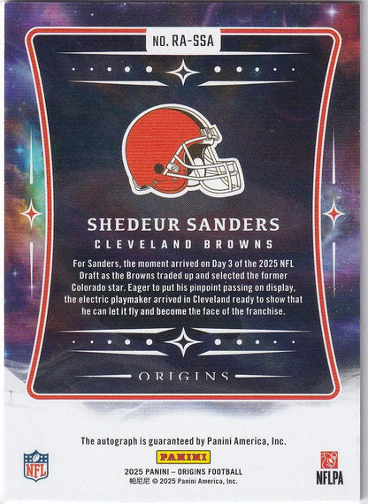 2025 Panini Origins Auto 35/49 #RA-SSA Shedeur Sanders - Cleveland Browns