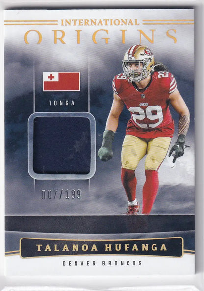 2025 Panini Origins Relic 7/199 #IO-THA Talanoa Hufango - Denver Broncos - Unknown