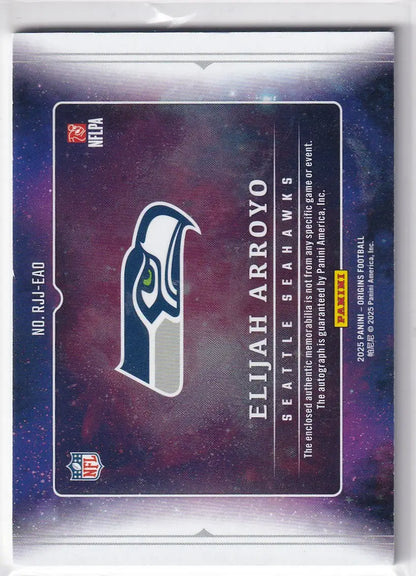 2025 Panini Origins RPA Patch Auto #RJJ-EAO Elijah Arroyo - Seattle Seahawks - Football Trading Card