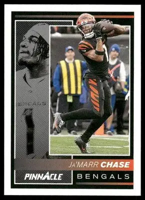 Panini Pinnacle Encore Ja’Marr Chase football trading card from 2025 Pinnacle Encore series