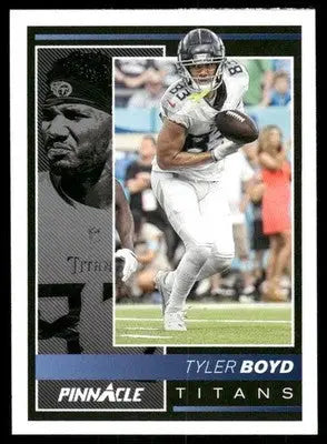 Football trading card featuring Tyler Boyd in Titans uniform from Panini Pinnacle Encore