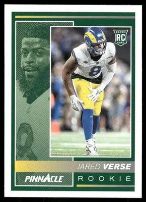 Collectible Panini Pinnacle Jared Jared Verse football trading card featuring two players