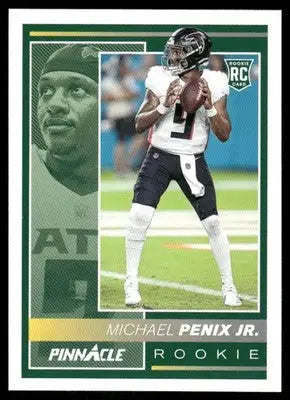Panini Pinnacle Rookie Michael Penix Jr. football trading card featuring two players