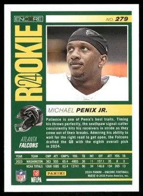 2024 Panini Encore Football Michael Penix Jr rookie card, a Panini Pinnacle Rookie Michael Penix item