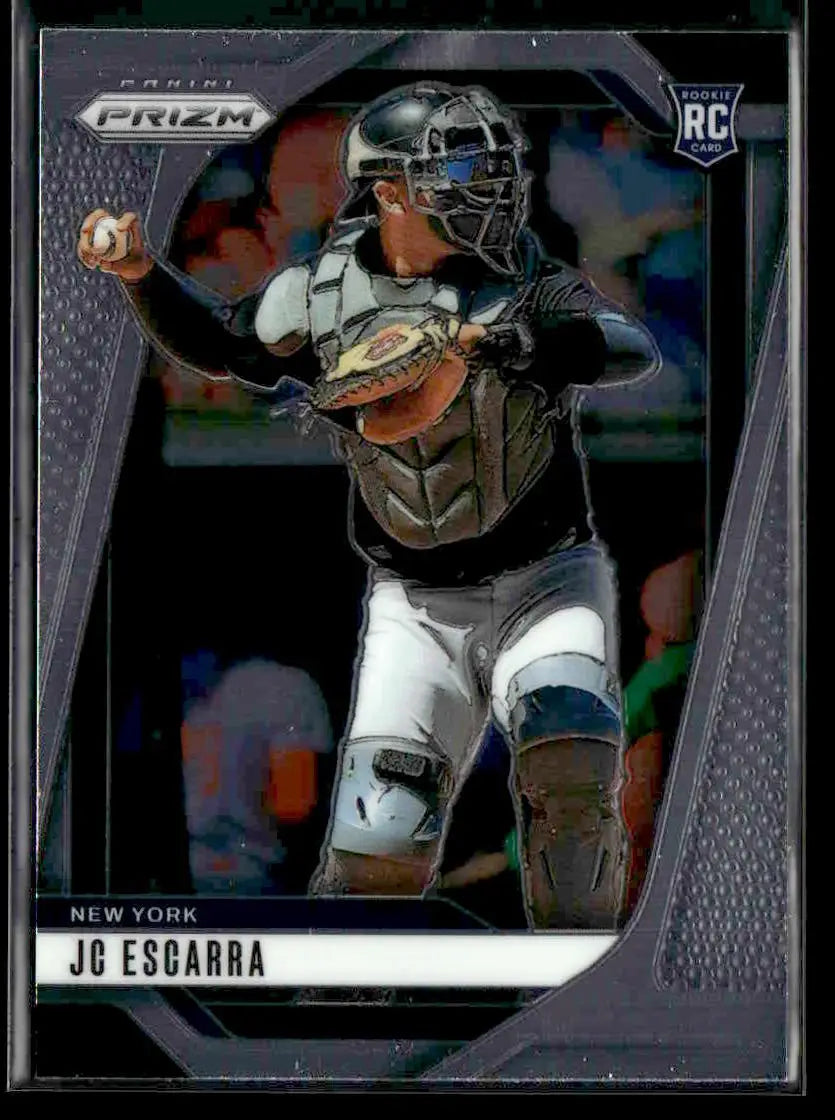Baseball trading card of JC Escarra from 2025 Panini Prizm featuring York Yankees player