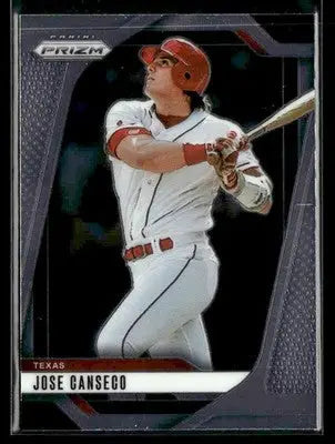 Panini Prizm Jose Canseco baseball trading card featuring Texas Rangers player