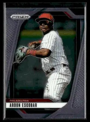 Panini Prizm baseball card of Aroon Escobar from the Philadelphia Phillies