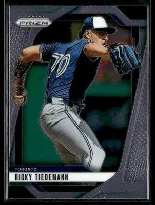 Baseball trading card of Ricky Tiedemann from Toronto Blue Jays in 2025 Panini Prizm