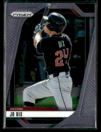 Baseball trading card of JD Dix in batting stance from 2025 Panini Prizm Arizona Diamondbacks