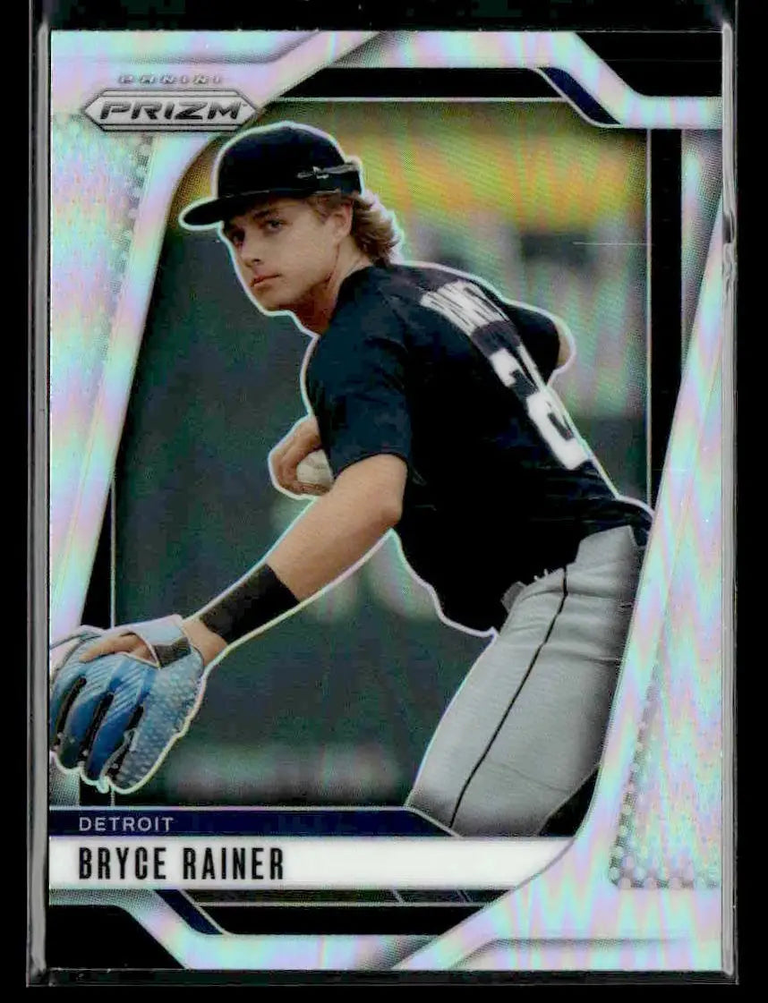2023 Panini Prizm Bryce Rainer Silver Prizm baseball card displayed in 2025 Panini Prizm #223