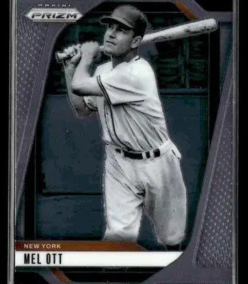 Collectible Panini Prizm Mel Ott baseball card featuring New York Giants player