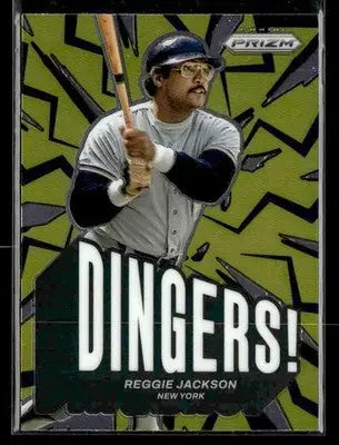 Baseball trading card of Reggie Jackson from Panini Prizm York Yankees 2025 Dingers