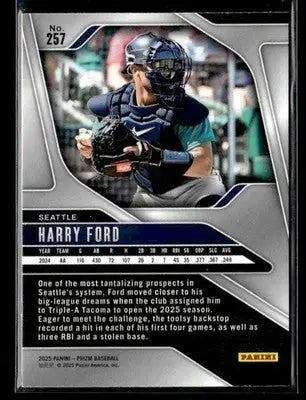 Baseball trading card of Harry Ford from Panini Prizm Seattle Mariners 2025 #257