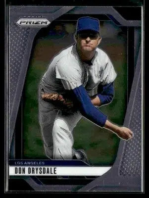 Baseball trading card of Don Drysdale in pitching pose from 2025 Panini Prizm series