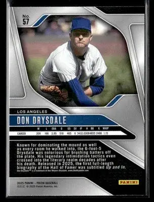 Baseball trading card featuring Don Drysdale from Panini Prizm Los Angeles Dodgers