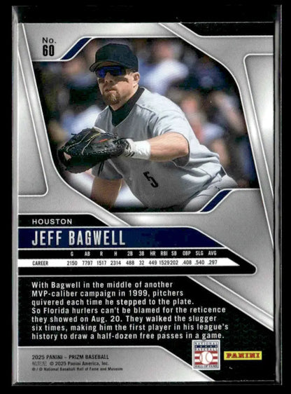 Baseball trading card of Jeff Bagwell from Panini Prizm Houston Astros 2025 product