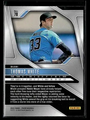 2023 Panini Prizm Thomas White Miami Marlins baseball card in 2025 Panini Prizm #78