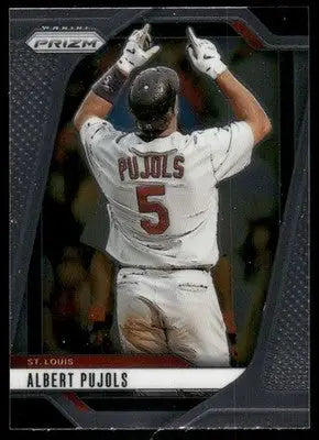 Panini Prizm Baseball Albert Pujols card in white uniform with number 5