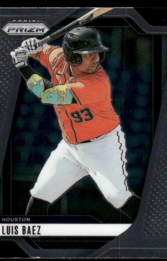 Baseball Luis Baez trading card from 2025 Panini Prizm Baseball featuring Luis Baez in an orange jersey