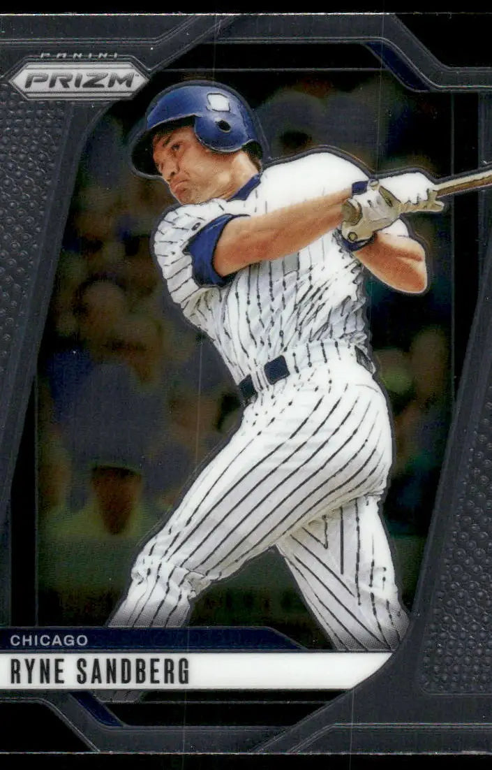 Baseball trading card featuring Ryne Sandberg batting from 2025 Panini Prizm Baseball series