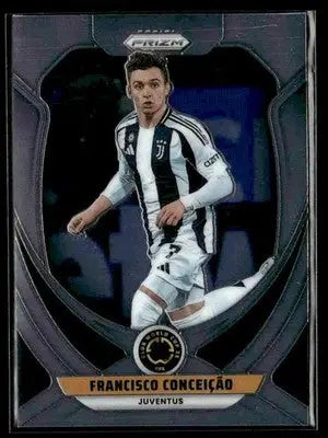 Collectible Panini Prizm FIFA Club World card of Francisco Conceição in black and white jersey