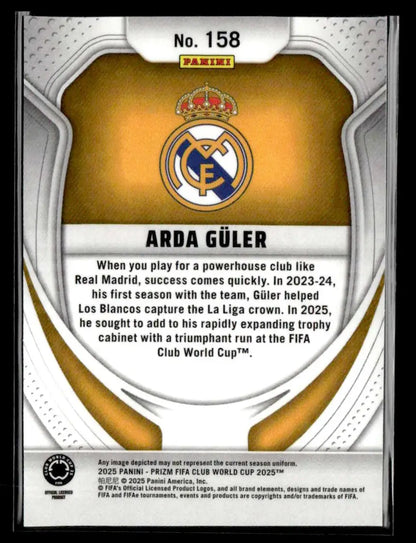 Collectible Panini Prizm FIFA soccer card of Arda Güler from FIFA Club World Cup