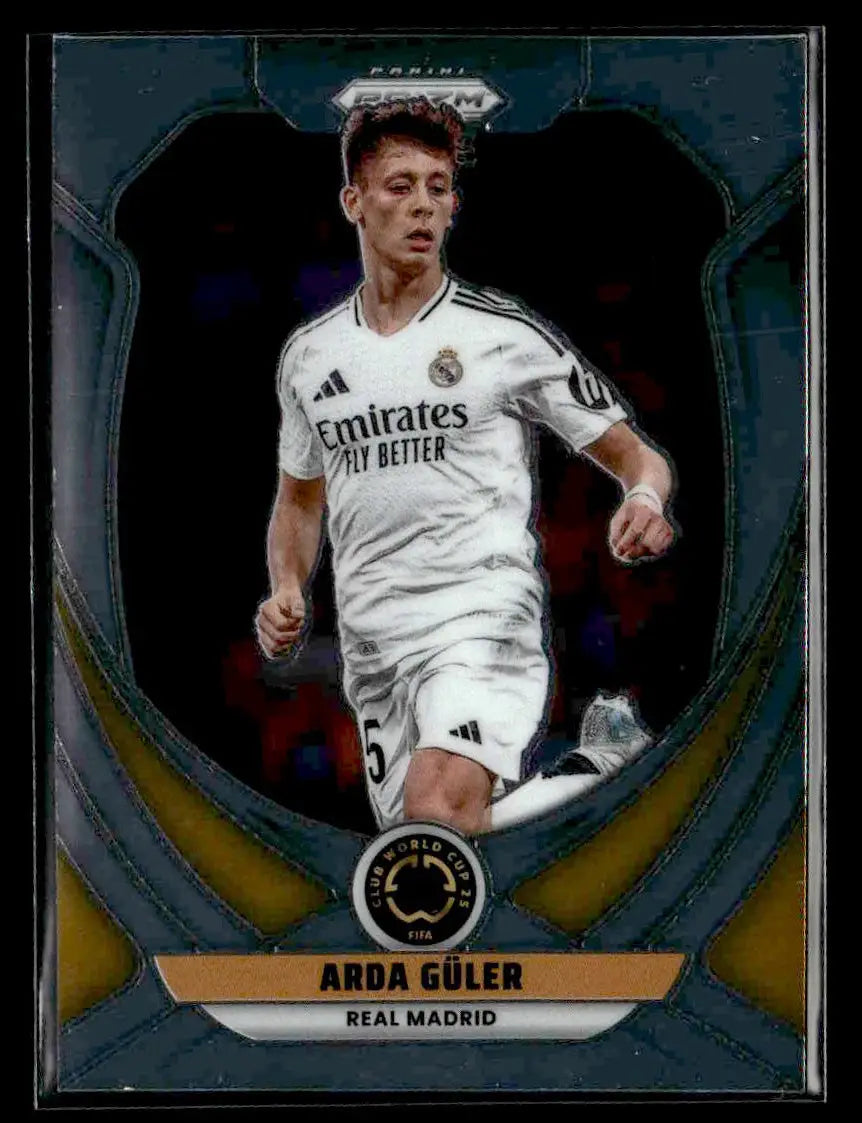 Collectible Arda Guler soccer trading card from Panini Prizm FIFA Club World Cup 2025