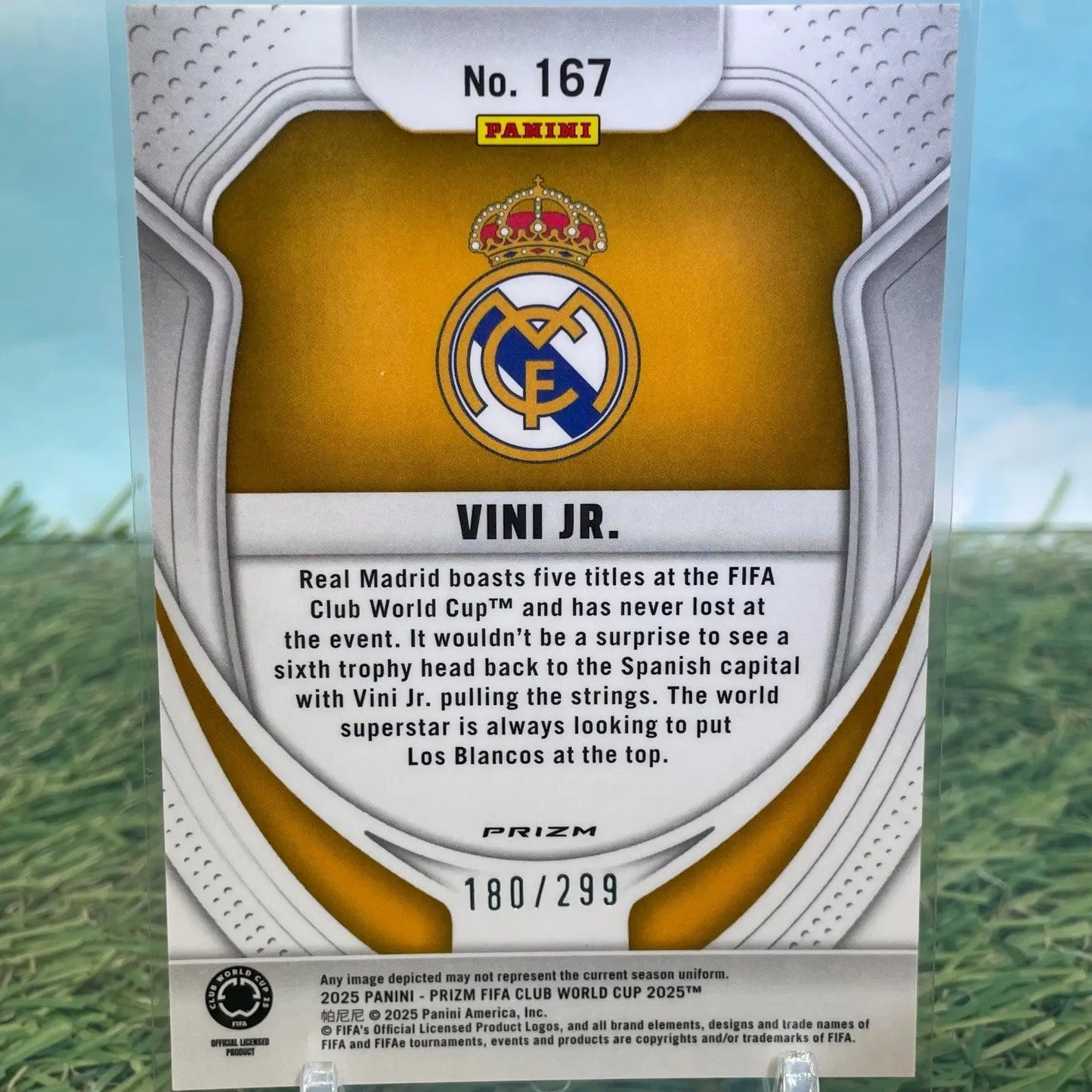 2025 PANINI PRIZM FIFA CLUB WORLD CUP #167 VINI JR. PINK SEISMIC PRIZM /299 SP