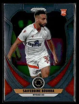 Panini Prizm FIFA Club World trading card featuring male soccer player Saifeddine Bouhra
