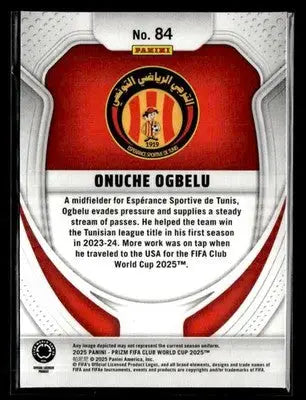 Collectible Panini Prizm FIFA Club World Cup trading card of Onuche Ogbelu