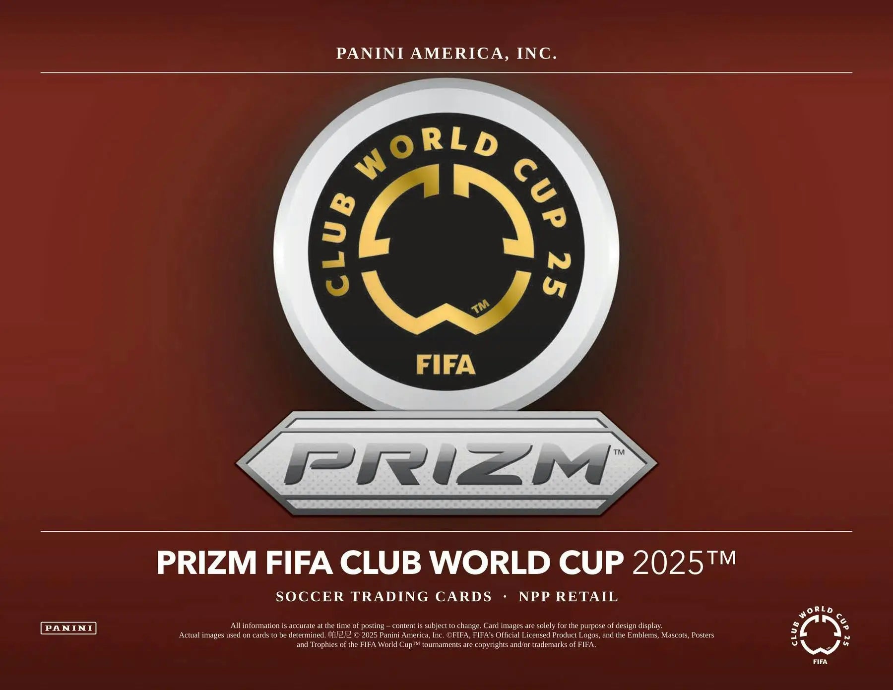 2025 FIFA Club World Cup soccer trading cards by Panini America in a Panini Prizm Mega Box