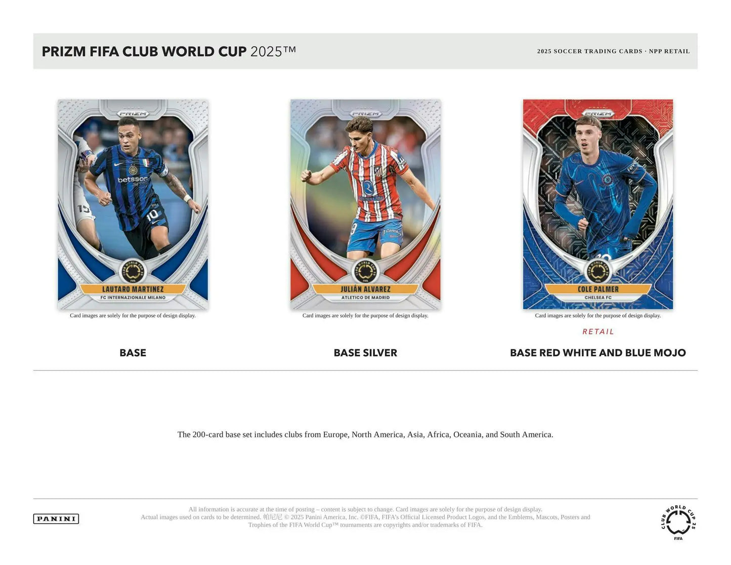 2025 FIFA Club World Cup Prizm trading card set in Panini Prizm Soccer Mega Box