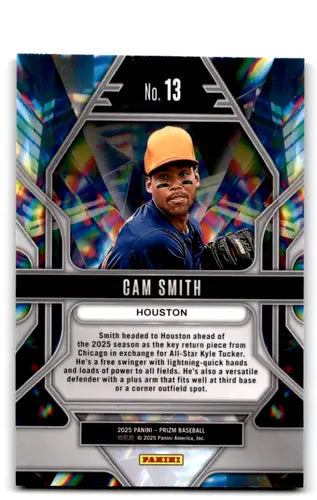 Original gloss Panini Prizm Prizmatic Cam Smith trading card featuring Astros ID 79203