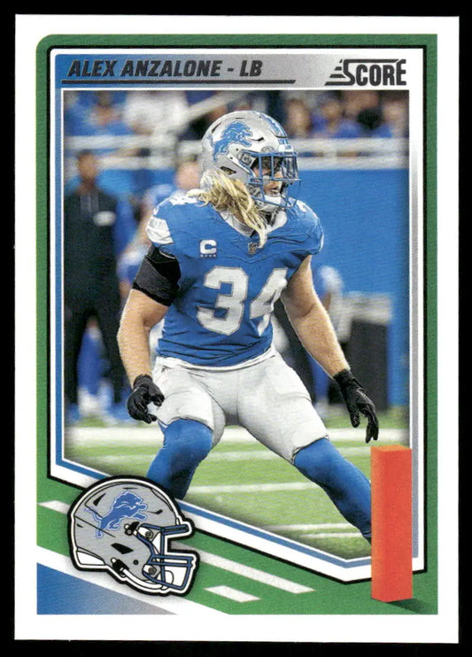 Panini Score Alex featuring Alex Anzalone football trading card for 2025 Panini Score series