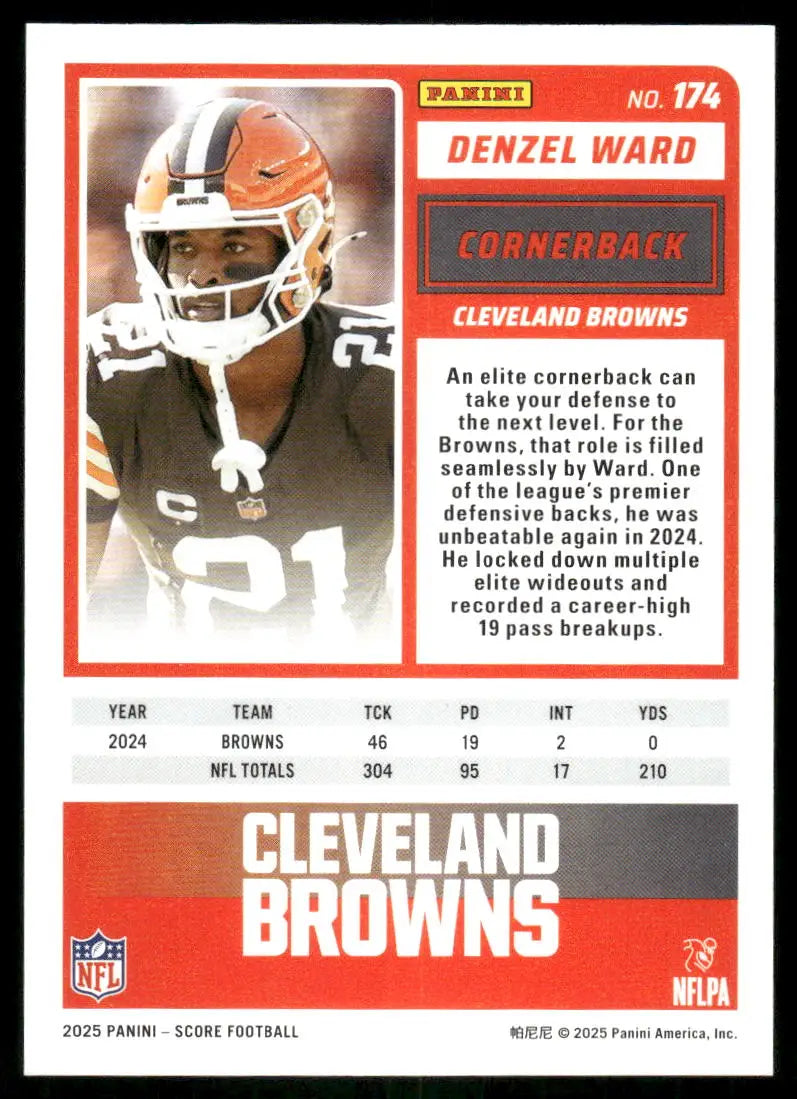2025 Panini Score Denzel Ward #174 Football - Trading Card