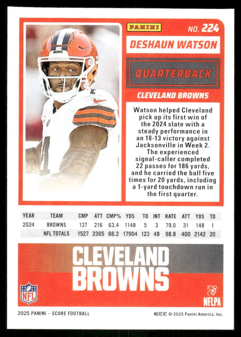 2025 Panini Score Deshaun Watson #224 Football - Football Card