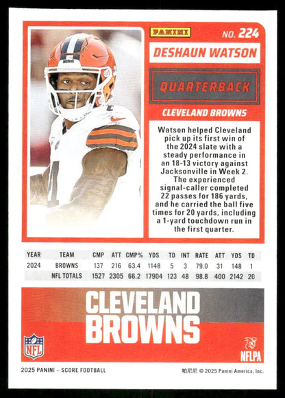 2025 Panini Score Deshaun Watson #224 Football - Football Card