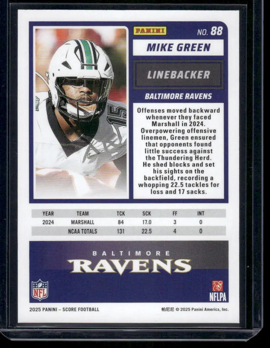 2025 Panini Score Football Mike Green #88 RC Football - Football Card