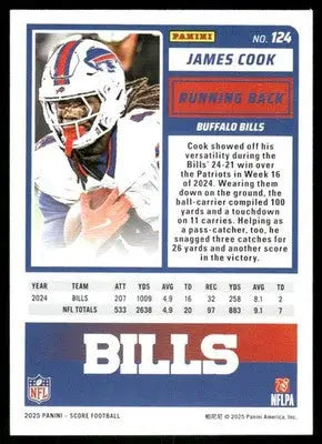 2025 Panini Score James Cook #124 Football - Trading Card